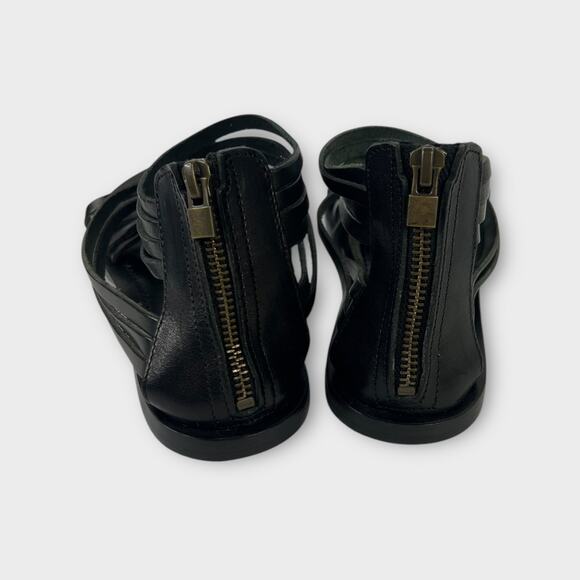 Garnet Hill Giselle Italian Strappy Gladiators Black Leather Size 7 - Picture 7 of 10